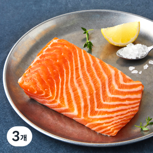 노르웨이산 항공직송 연어 순살구이용 (냉장), 3개, 250g