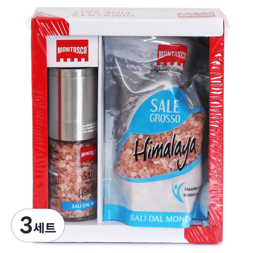 몬타스코 히말라야 핑크소금 그라인더 90g + 리필 500g 세트, 3세트