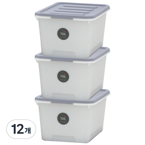 가쯔 멀티 블럭 리빙박스, 그레이, 24L, 12개