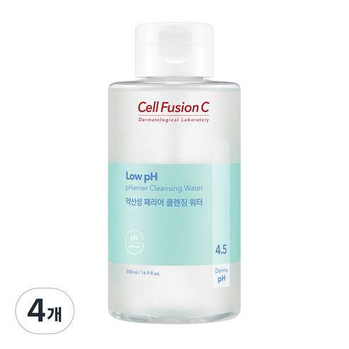 셀퓨전씨 약산성 패리어 클렌징워터, 500ml, 4개