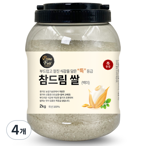 Prime Field 경기 참드림 백미 특등급, 2kg, 4개