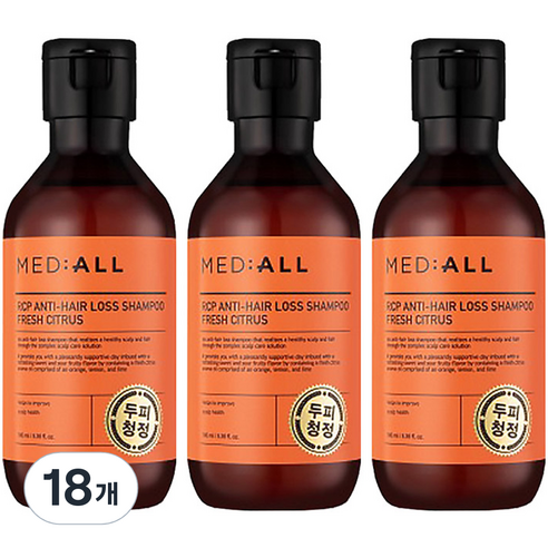 메디올 알시피 안티 헤어 로스 두피청정 샴푸 프레시 시트러스향, 100ml, 18개