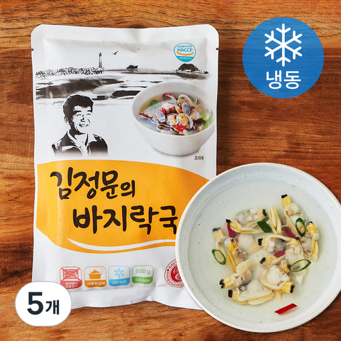 김정문의 바지락국 (냉동), 500g, 5개