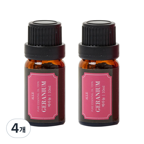 알레 비건 아로마 에센셜 오일 제라늄, 10ml, 4개
