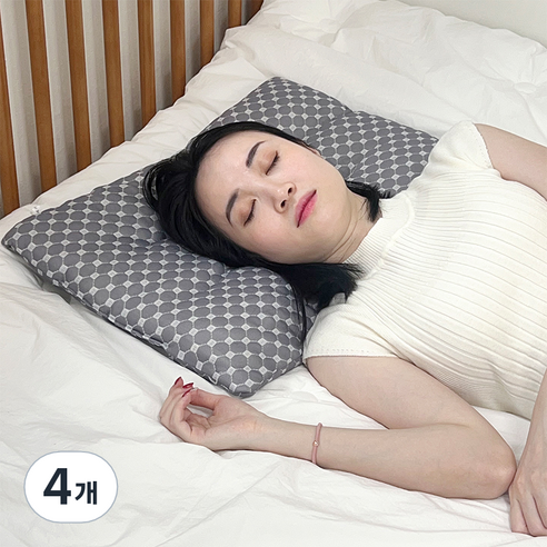 일상나눔 라텍스 소프트 경추베개, 그레이, 4개