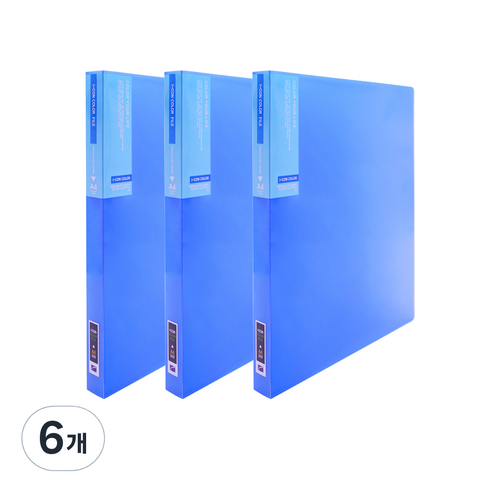 아이콘 컬렉션 클리어 파일 40p, 청색, 6개