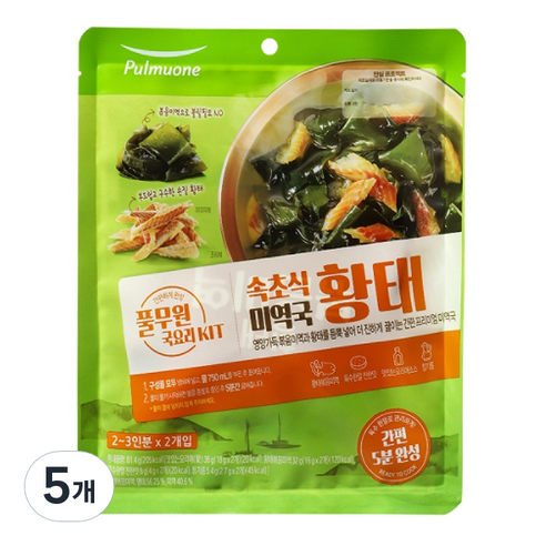 풀무원 속초식 황태 미역국 2p, 81.4g, 5개