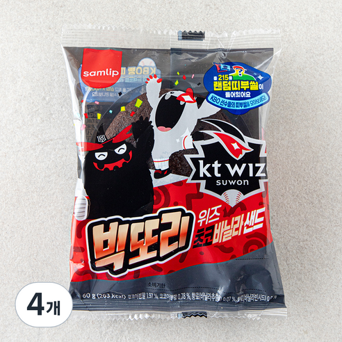 삼립 KBO빅또리 초코바닐라 샌드, 60g, 4개, 1개입