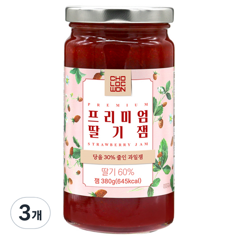 초록원 프리미엄 딸기잼, 380g, 3개