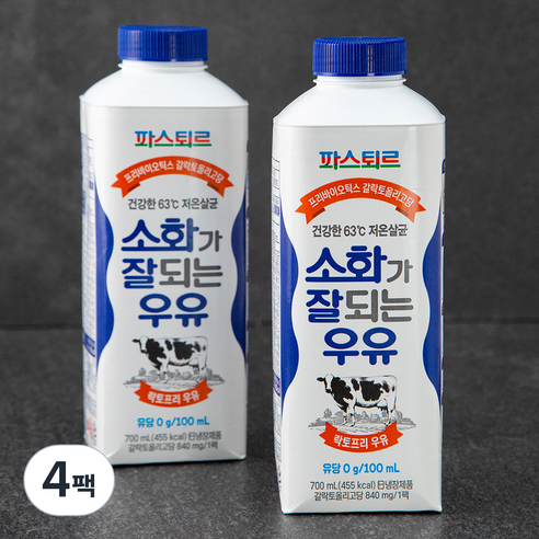 파스퇴르 소화가 잘되는 우유, 700ml, 4팩