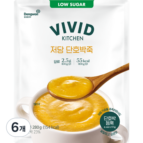 비비드키친 저당 단호박죽, 280g, 6개