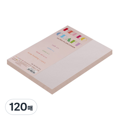 종이문화 친환경색지 레인보우카드 No.22 라이트핑크, B5, 120매