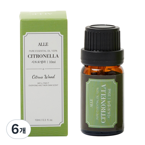 알레 퓨어 에센셜 오일 백프로 시트로넬라, 10ml, 6개