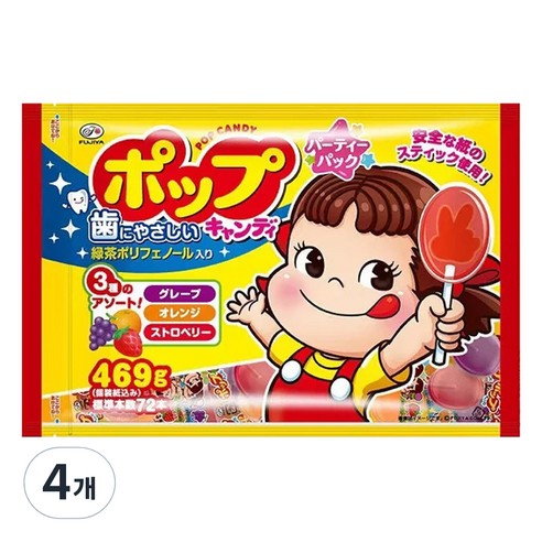 후지야 팝캔디 파티팩, 4개, 432g