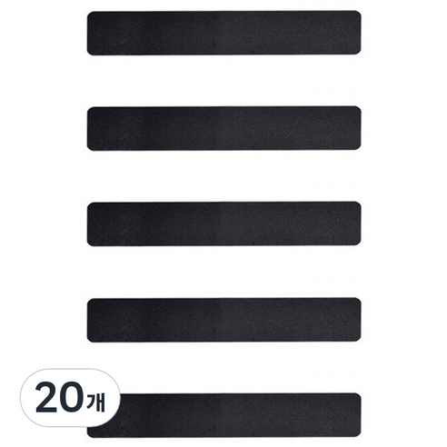 더자카 PVC 계단 미끄럼방지 사각패드, 20개, 블랙