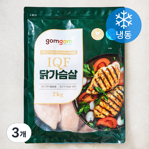 IQF 냉동 닭가슴살 (냉동), 2kg, 3개 2kg × 3개, 중량 × 수량 섬네일