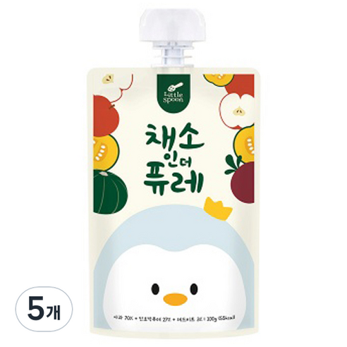 리틀스푼 채소 인 더 퓨레, 혼합맛(사과/단호박/비트), 100g, 5개