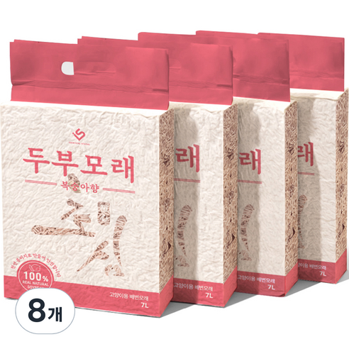 초심 고양이 두부모래 가는입자 복숭아향, 복숭아, 7L, 8개