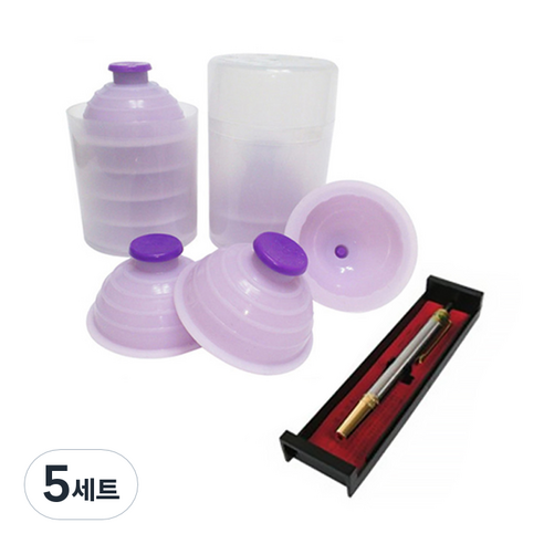 한솔부항기 실리콘 부항 10p + 스테인레스 사혈기, 5세트