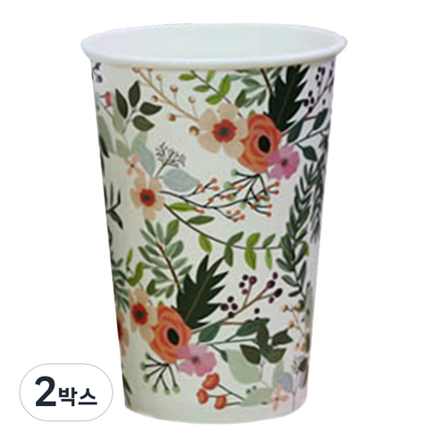 투고팩 플라워 종이컵 300ml, 100개입, 2개