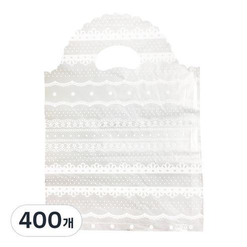 투명레이스 손잡이 비닐봉투 PE30 30 x 40 cm, 혼합색상, 400개