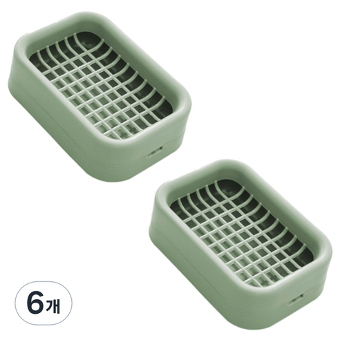 하이엉클 심플 파스텔 물빠짐 비누받침대, 그린, 6개