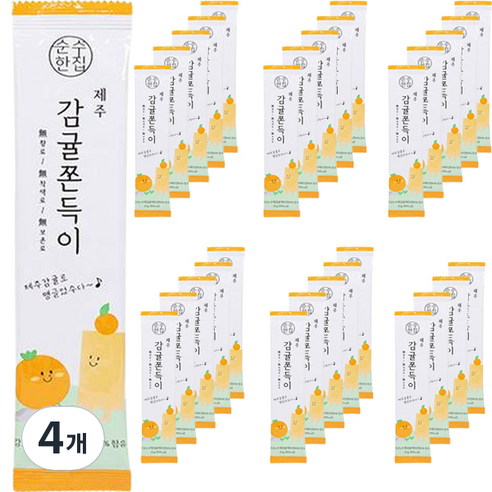 순수한집 제주 감귤 쫀득이 15p, 375g, 4개