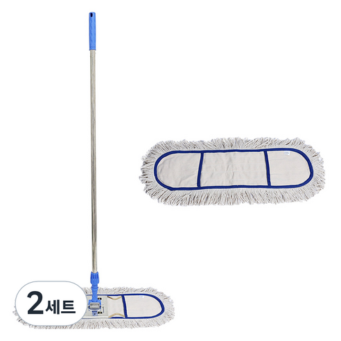 크린메이트 파워 백사 대걸레 밀대 + 청소포 2매 세트, 2세트