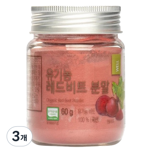 올가홀푸드 유기농 레드비트 분말, 60g, 3개
