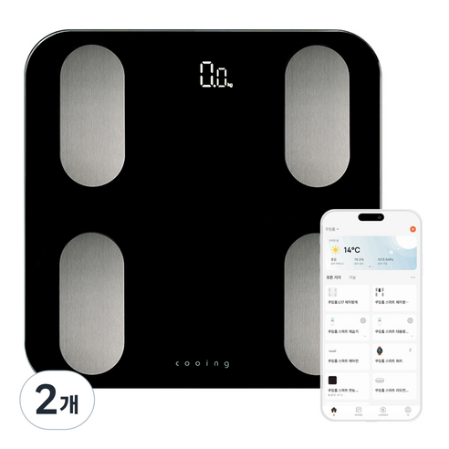 쿠잉전자 스마트 체성분계, SBF-L17BK, 블랙, 2개