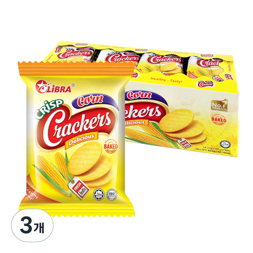 우리가스토리 리브라 콘 크리스프 크래커 60p, 855g, 3개
