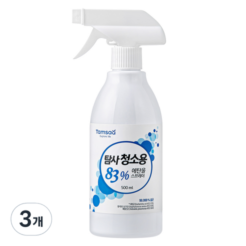 탐사 청소용 83% 에탄올 스프레이, 3개, 500ml