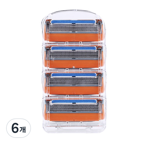 큐지오 퓨전 파워 질레트 호환용 면도날, 4개입, 6개