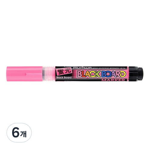 문화연필 블랙보드마카, 분홍, 6개