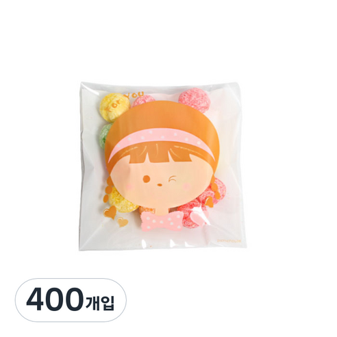 피크닉하우스 접착봉투, 400개입, 소녀