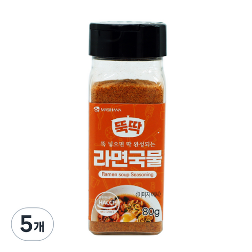 마시하나 뚝딱 라면국물 시즈닝, 80g, 5개
