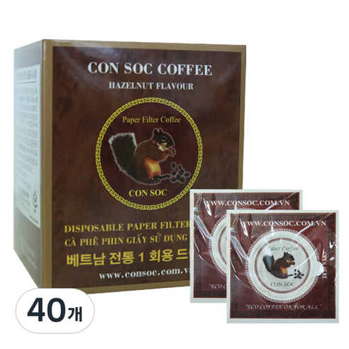 콘삭 페이퍼필터 헤이즐넛향 커피, 7g, 10개입, 4개