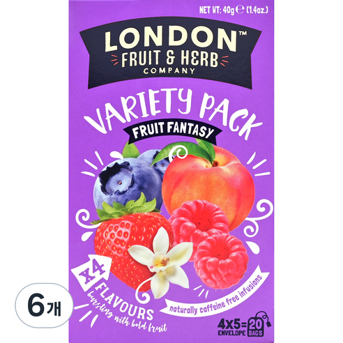 런던프룻허브 판타지 허브티 컬렉션 4종 x 5p, 2g, 20개입, 6개