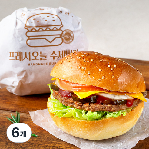 프레시오늘 신선냉장 든든간식 호주산 육우 불고기 수제버거, 6개, 220g