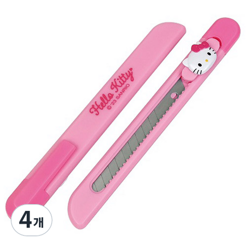 바이하츠 포켓 커터칼 소 P-HKCT, 헬로키티, 4개