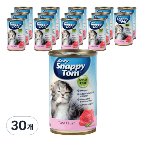 스내피톰 생후 3개월 이후 고양이 베이비 피스트 파테 주식캔 15p, 튜나, 150g, 30개