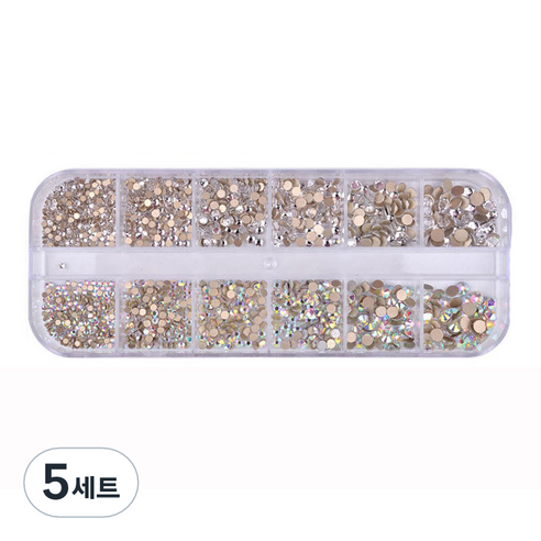 젤네일 크리스탈 반진주 반볼 네일스톤, 07, 5세트