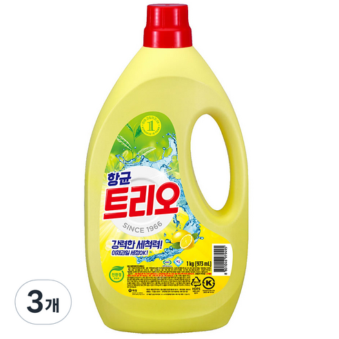 트리오 항균 주방세제, 1kg, 3개