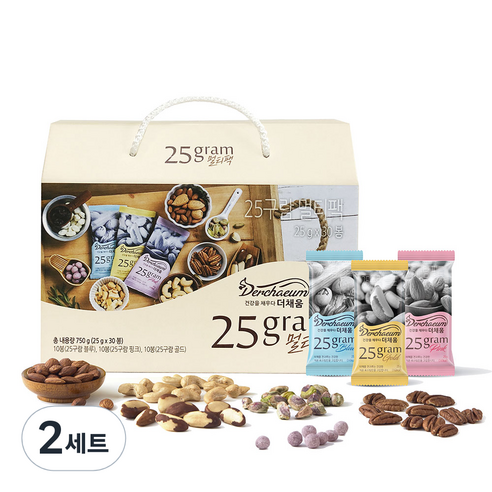 Derchaeum 25구람 하루한줌 견과 3종 x 10p, 750g, 2세트