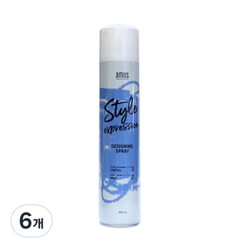 아모스프로페셔널 스타일 익스프레션 디자이닝 헤어스프레이, 6개, 450ml