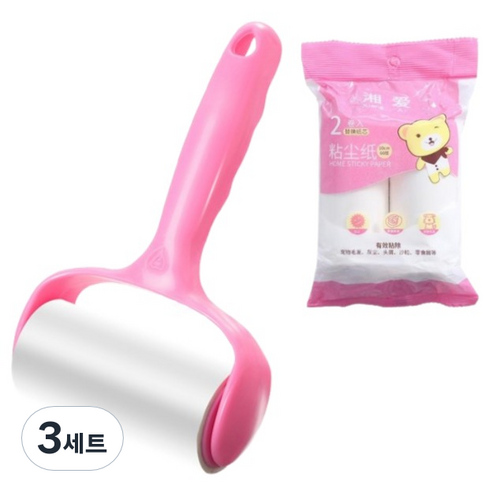 세컨드베스트 먼지제거롤러 테이프클리너 + 30매 x 2p 세트, 3세트