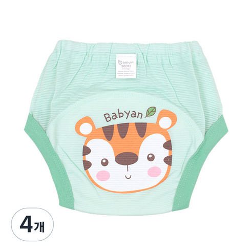 베이비앙 3중방수 배변훈련팬티, 타이거, 4개