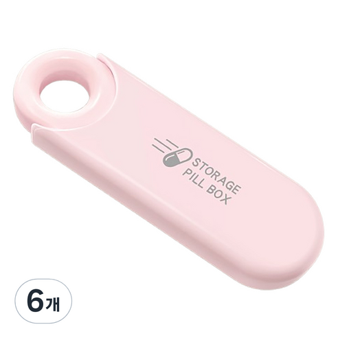 잇곰 한손에쏙 휴대용 알약케이스 핑크, 6개