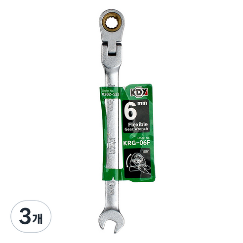 케이디와이 플렉시블 기어렌치 6mm KRG-06F, 3개