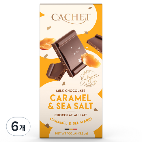 까쉐 캬라멜 앤 씨솔트 초콜릿, 100g, 6개